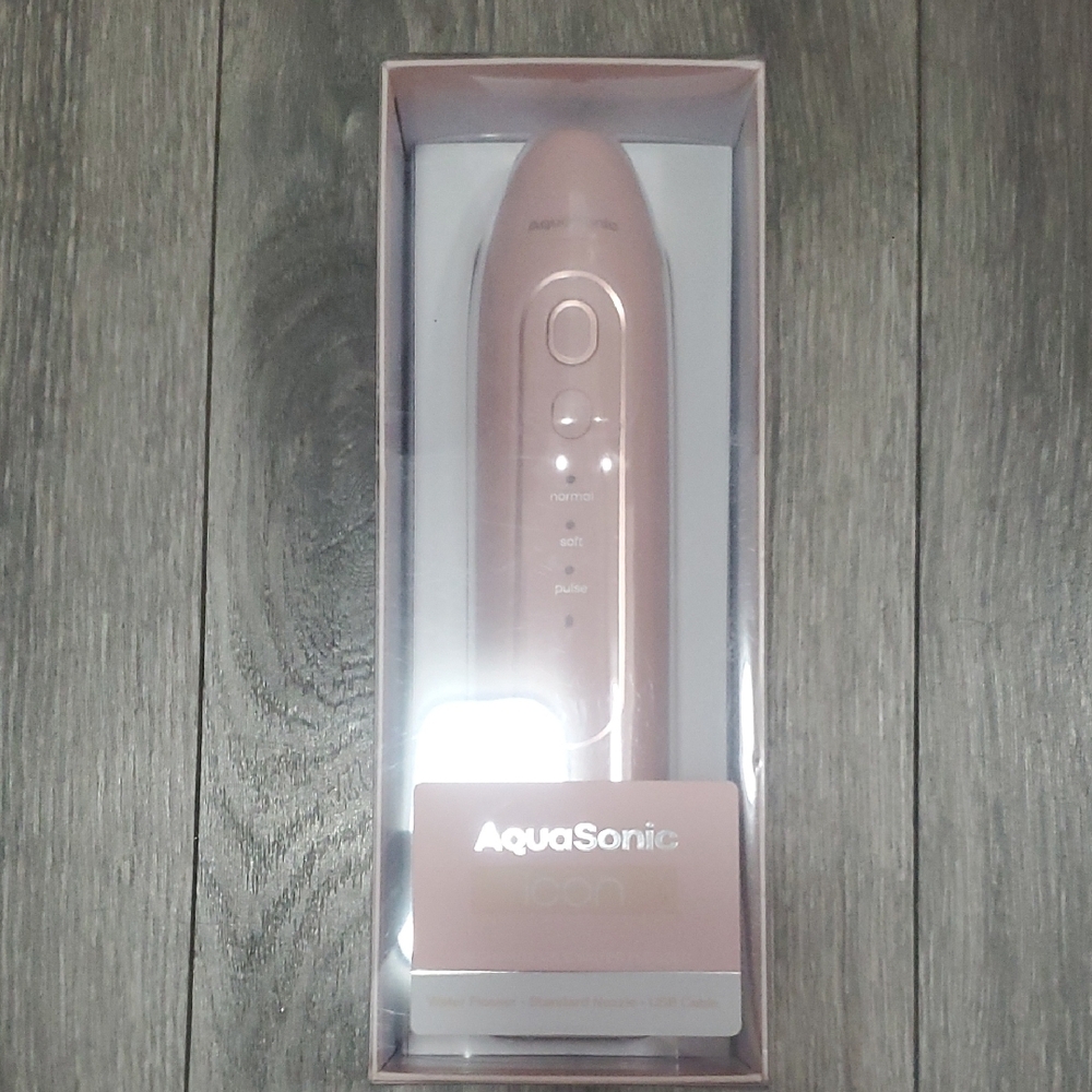 AquaSonic Icon Rose Gold Pink Rechargeable Water Flosser